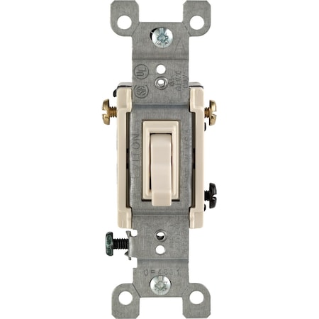 Leviton Leviton 15 amps Three Pole Toggle AC Quiet Switch Light Almond 1 pk 01453-02T